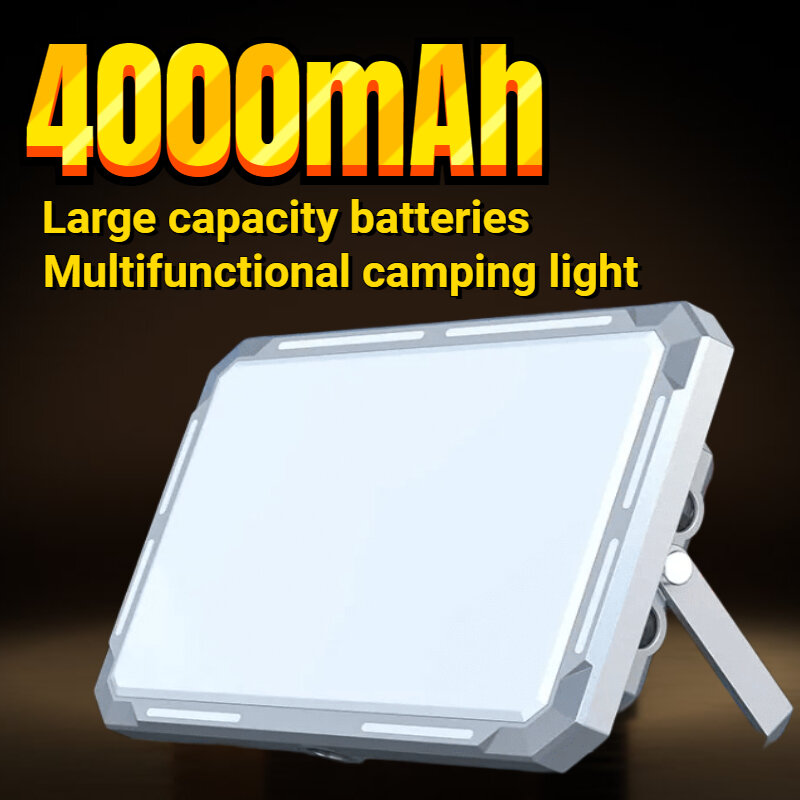ポータブルで強力なLEDキャンプランタン,タイプc,充電式,強力な磁気ワークライト,無限調光,屋外テント