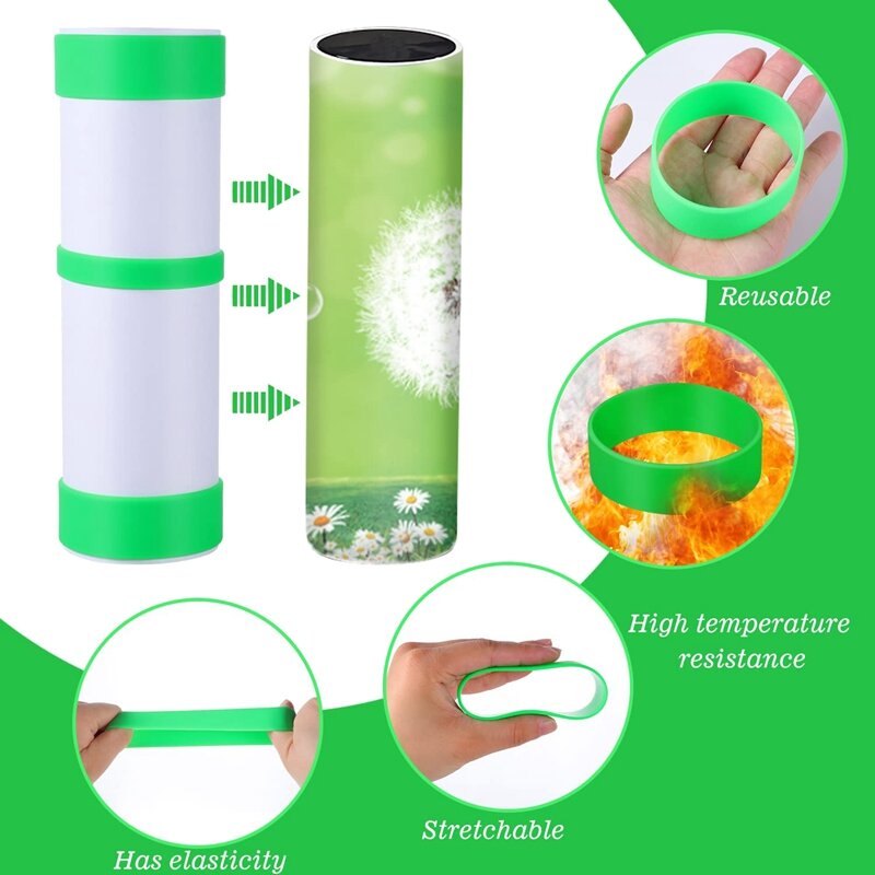 Silicone Bands For Sublimation Tumbler Blanks, 2 Sizes Silicone Sleeve Kit For 20 30 Oz Skinny Straight Cups