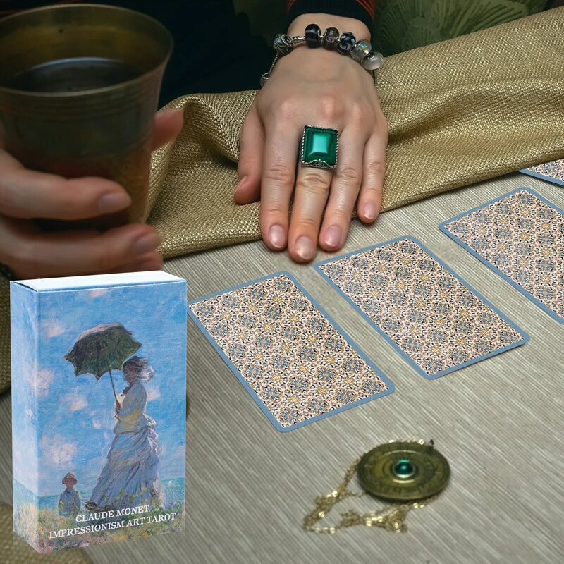 Claude Monet Tarot Deck Impressionism Art Tarot การ์ดเกมของขวัญการ์ดเกมเกมกระดานโชคลาภบัตร Oracle เริ่มต้น