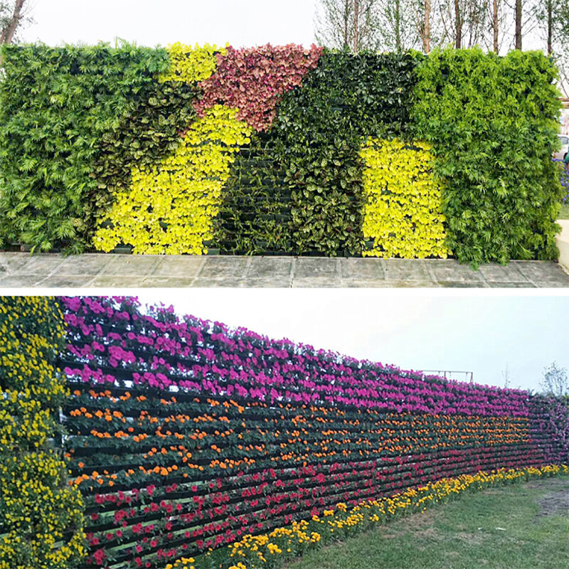 Maceta de flores de pared para jardín, contenedor colgante de pared, caja de plantación de plástico verde Vertical