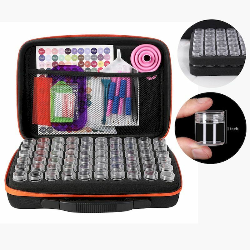 CHENISTORY-Kit de herramientas de pintura de diamantes, contenedor de accesorios de pintura, bolsa de almacenamiento, caja de bolígrafos, 30/60/120 rejillas