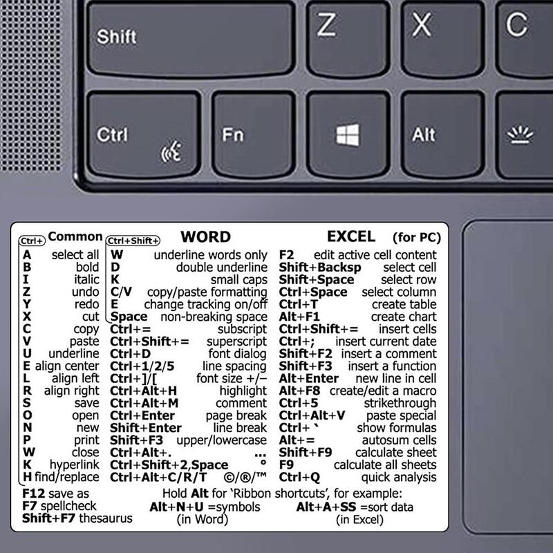 Pegatina de atajos para sistema operativo Apple, pegatina de llave de acceso rápido para 13-16 "Pro 13 /Air 13 Windows Palm Rest V1Q7, 2023