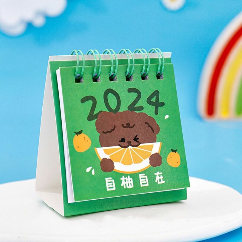 Fruit 2024 Calendar Portable Mini Agenda Organizer Fruit Text Calendar Schedule Planner Cute Mini Desktop Calendar Office