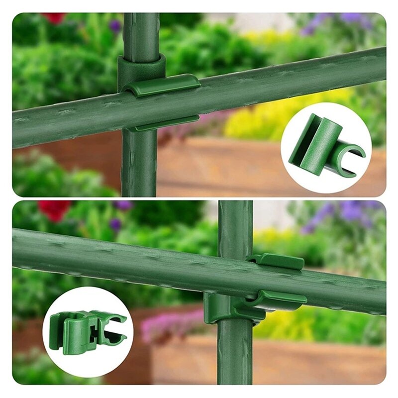 50 Pieces Adjustable Plant Trellis Connector Clip Garden Plastic Connector A-Type Connecting Joint Buckle Clip