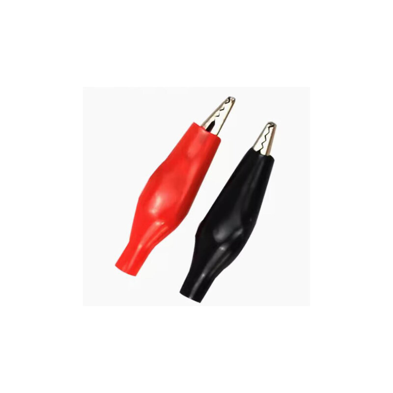 Metal jacaré clip para testar sonda medidor, G98 crocodilo braçadeira elétrica, preto e vermelho com plástico bota avaliado, novo, 35mm