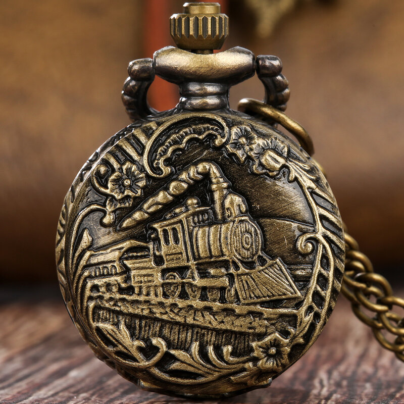 Steampunk Train Retro orologio da tasca al quarzo souvenir nostalgici regali da collezione per orologio da donna classico con ciondolo orologio da uomo