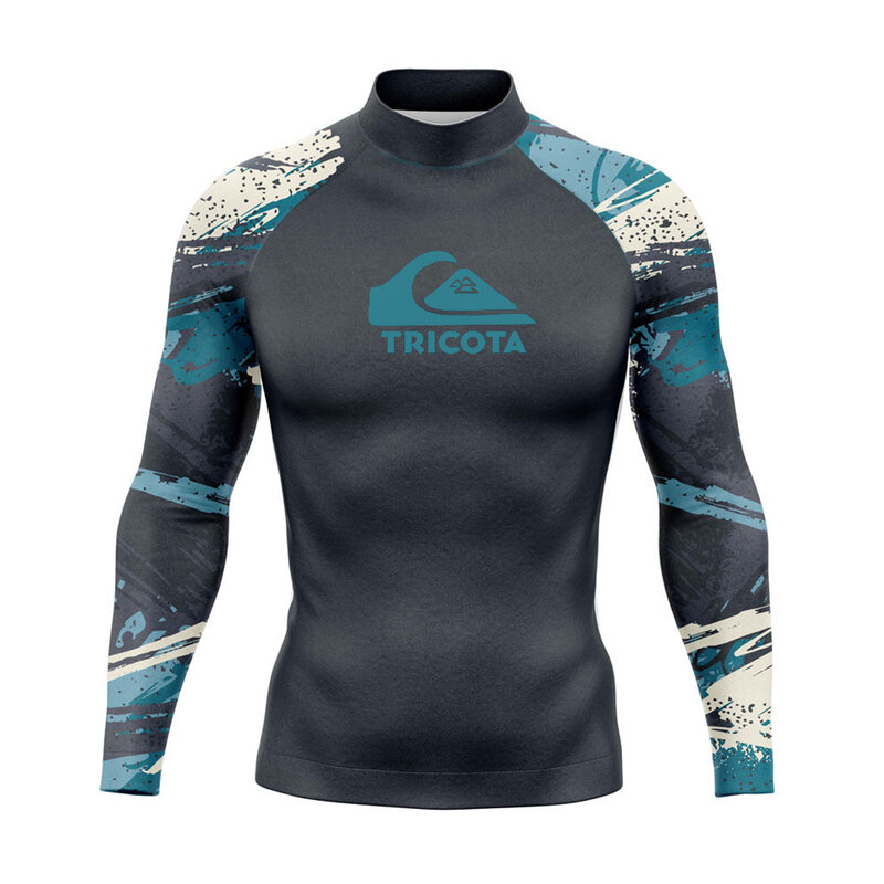 Surfing pływanie nurkowanie koszulki dopasowana długa rękaw wysypka straż stroje kąpielowe męska ochrona UV odzież surferska plaża Floatsuit topy