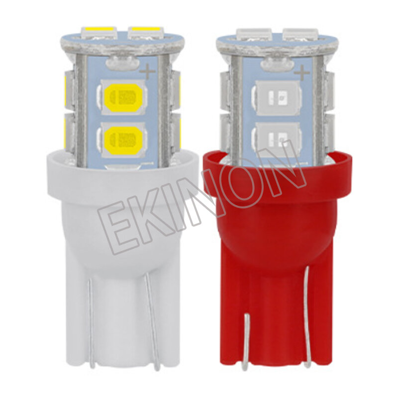 100pcs T10 W5W 194 168 Car LED Reading Clearance Light Bulbs Auto License Plate Lamp 10SMD 2835 White Red Yellow Ice Blue DC12V
