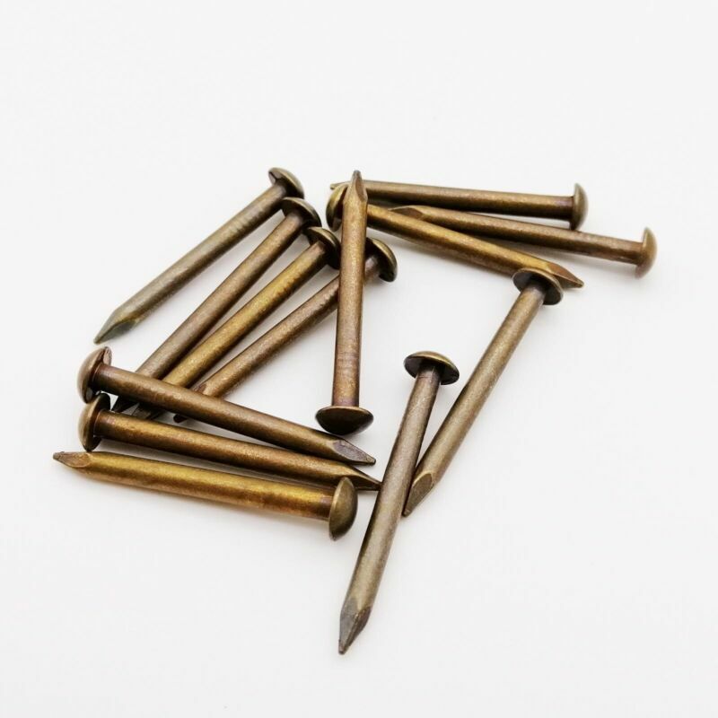 100 pz ~ 25 pz ottone antico bronzo diametro dorato 1.2mm ~ 3mm rame puro piccolo Mini testa tonda mobili Nail Tack lunghezza = 8 ~ 55mm