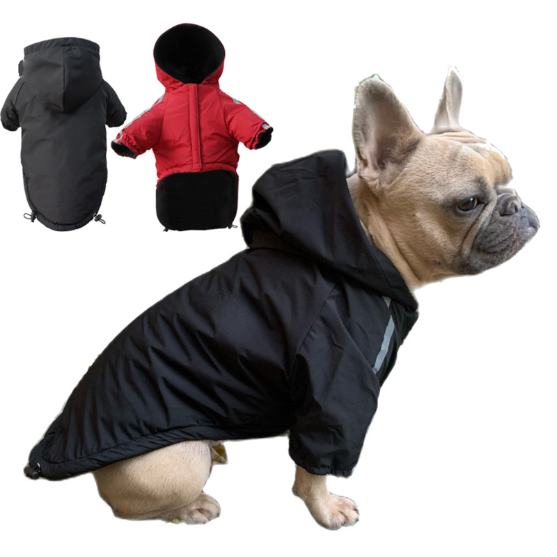 Осенне-зимнее водонепроницаемое теплое пальто для домашних питомцев, хлопковая куртка с капюшоном, для маленьких собак и кошек, светоотражающая одежда для домашних животных, зимнее пальто