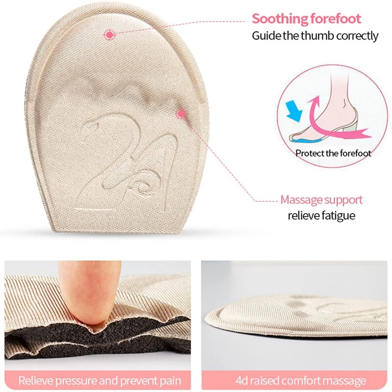 Pad dell'avampiede per le donne tacchi alti mezza soletta spina della punta ridurre le dimensioni delle scarpe cuscinetti Anti-dolore antiscivolo solette per alleviare il dolore per le scarpe