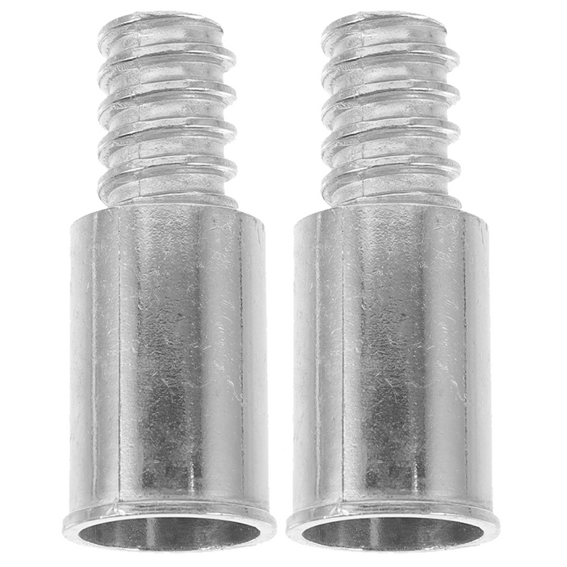 2pcs Broom Extension Pole Adapter Tips Metal Threaded Handle Tips End Adapter