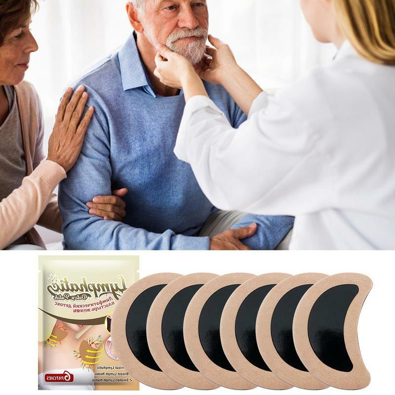 6 buah plester kesehatan limfatik Herbal ketiak leher payudara anti-bengkak kelenjar getah bening Pengobatan bantalan plester perawatan kesehatan Cina