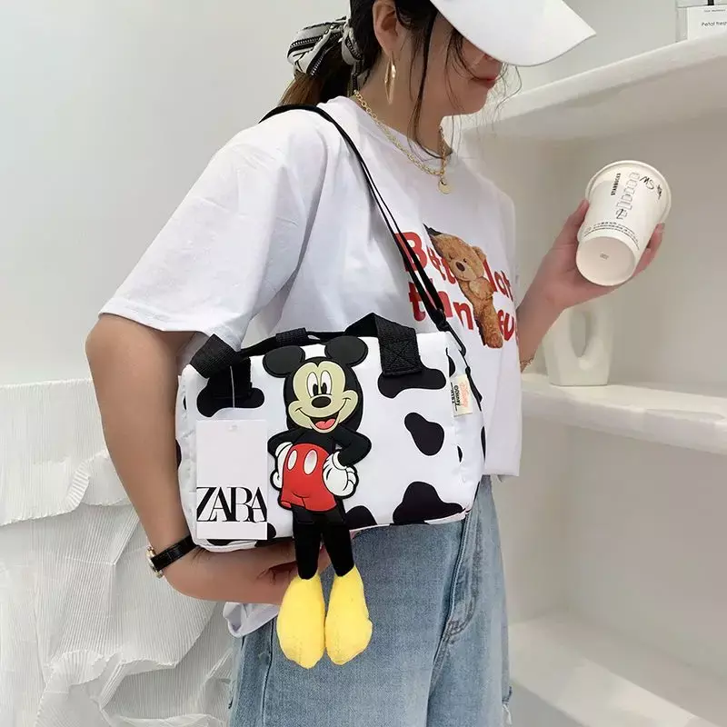 Disney-Bolsas de ombro para mulheres, bolsa de nylon mickey mouse, bolsa mensageiro, bolsa anime fofa, presentes de moda, novos