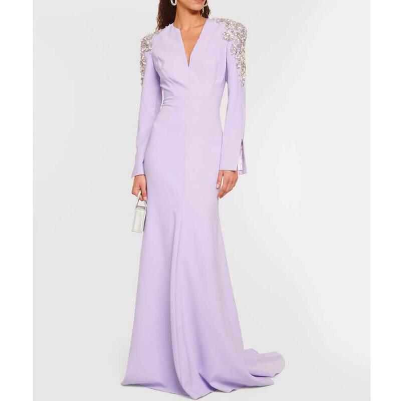 Женское длинное вечернее платье YUMDI, фиолетовое строгое платье для выступления на сцене