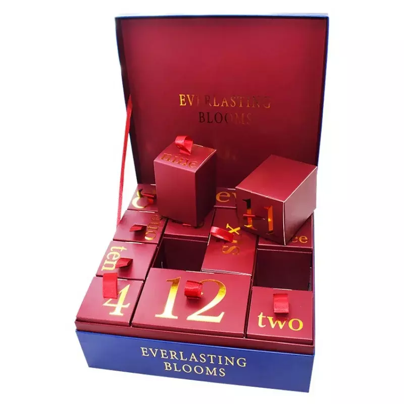 Prodotto personalizzato fabbrica 25 giorni Logo personalizzato Fidget calendario dell'avvento scatola di cartone lusso san valentino romantico Pre