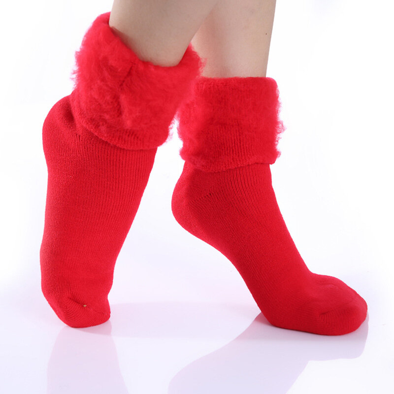 Women Winter Knitted Boots Socks Super Soft Warm Cozy Fuzzy Fleece-Lined Ladies Winter Snow Socks Floor Socks for Cold Weather