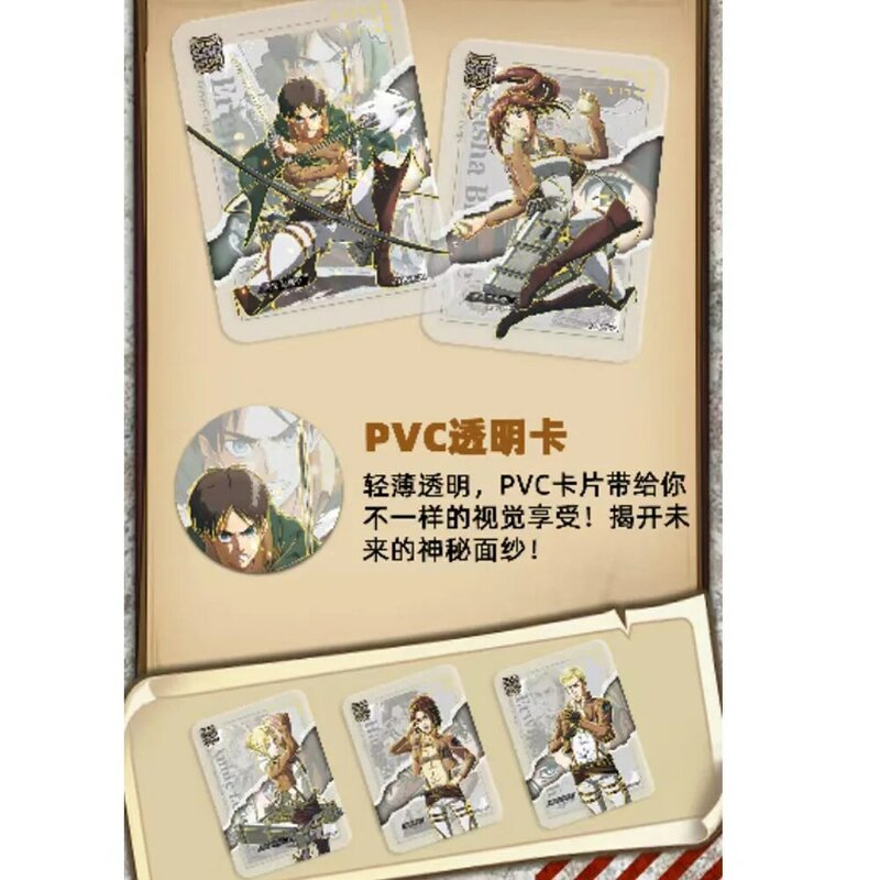 Attack on Titan Anime Collection Cards, Eren Jaeger, Mikasa, presente de aniversário infantil, cartões, brinquedos de mesa, foCard A, 2024