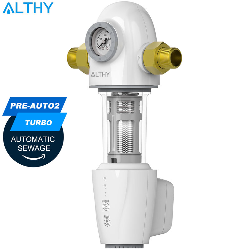 ALTHY PRE-AUTO2 Automatic Flushing Backwash prefiltro Spin Down Sediment Water Filter Central Whole House Purifier System