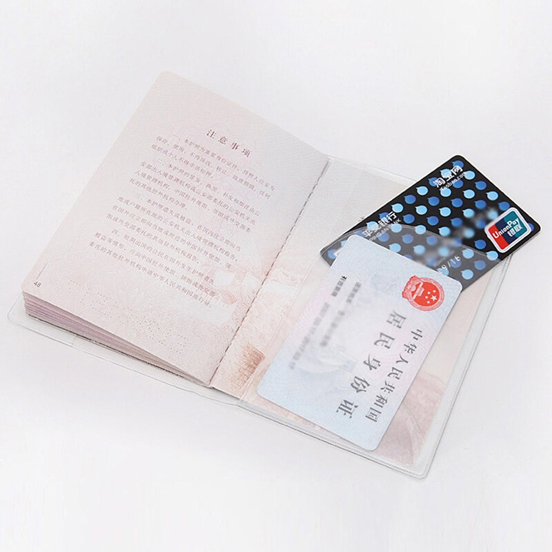 1PC podróżna wodoodporna osłona etui na paszport na brud wizytownik etui portfel przezroczyste identyfikator z PVC uchwyty