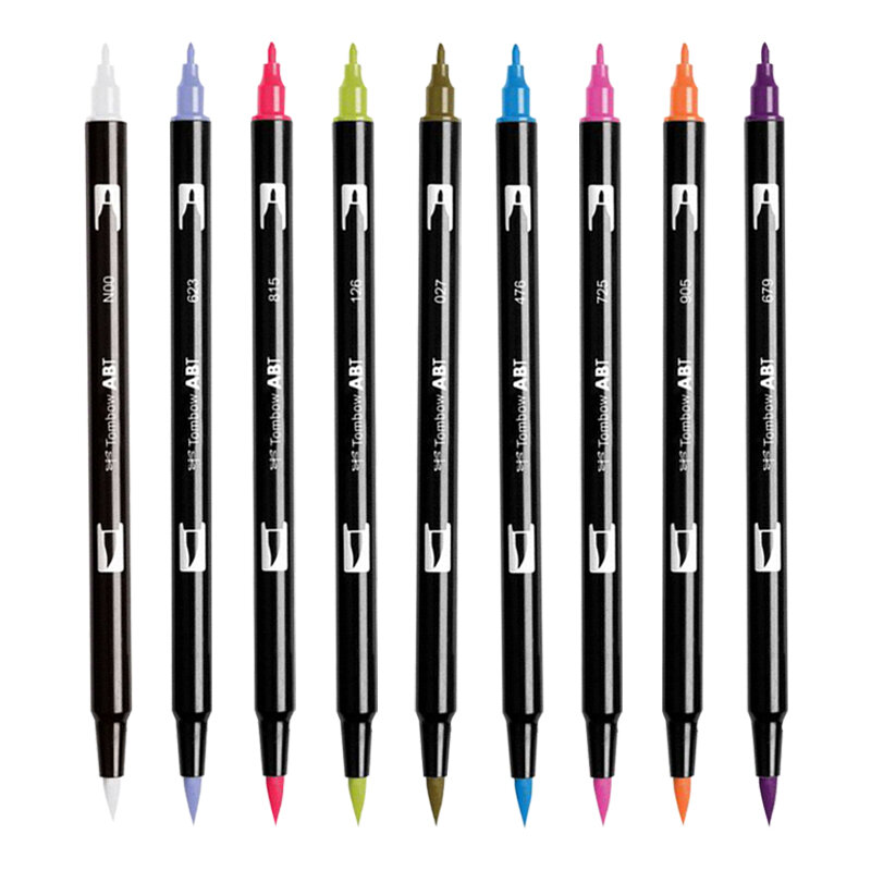 1PCS TOMBOW AB-T Japan 108 Colors Calligraphy Pen Art Soft Brush Markers Watercolor Aquarelles Marker Pen School Art Supplies