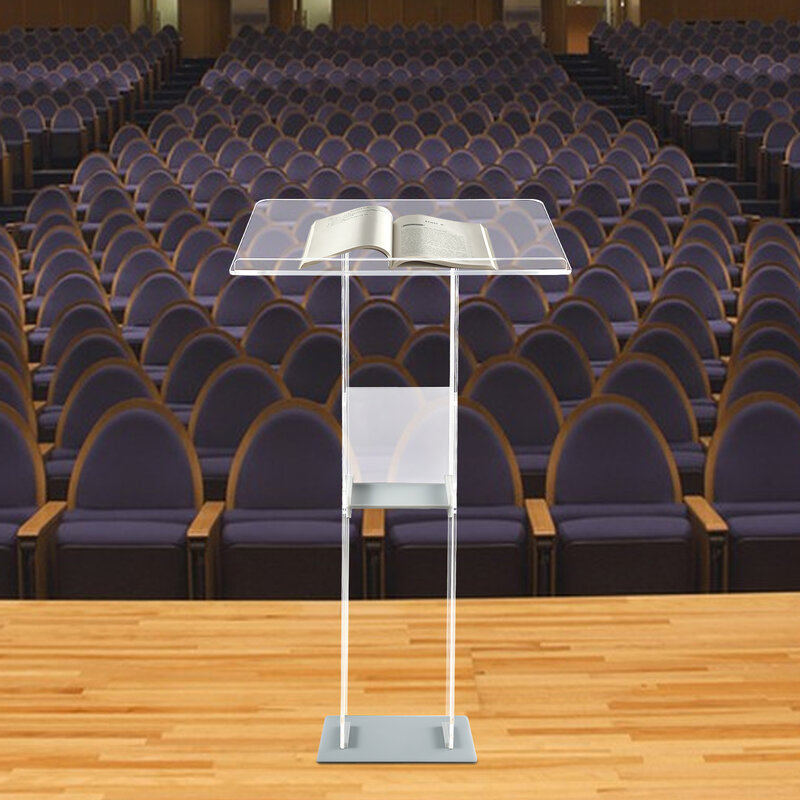 Support de podium en acrylique, support de podium transparent, support de pupitre en acrylique, étagère/podium en acrylique d'atterrissage