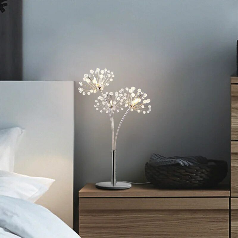 Lámpara de pie moderna con iluminación led de cristal para sala de estar, lámpara de mesa de acero inoxidable para dormitorio, luz de piso de cristal para Cocina