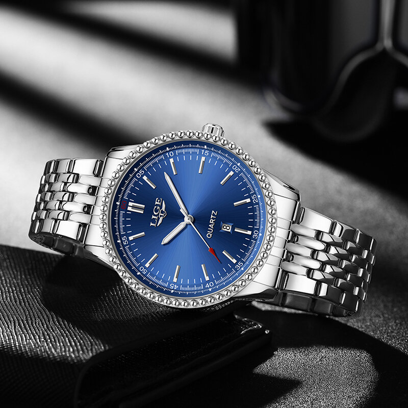 Lichte Nieuwe Mode Man Horloge Topmerk Luxe Casual Sport Lichtgevende Business Quartz Horloges Voor Mannen Waterdicht Date Polshorloge + Doos