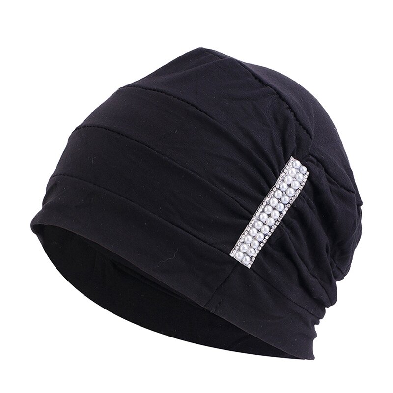 Turban en coton pour femmes, chapeau de nuit, couverture complète, intérieur Hijab, bonnet musulman extensible, perte de cheveux, chimio