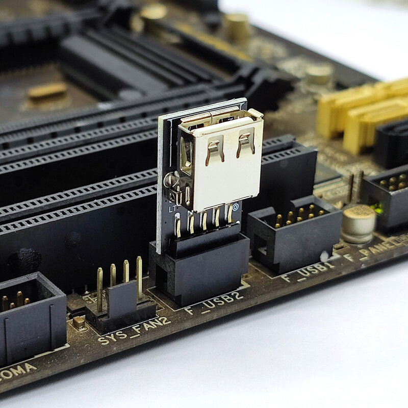 Conector adaptador de 9 pines A USB para PC, placa base interna de 9 pines A USB 2,0, convertidor hembra tipo A para Dongle, receptor de ratón inalámbrico