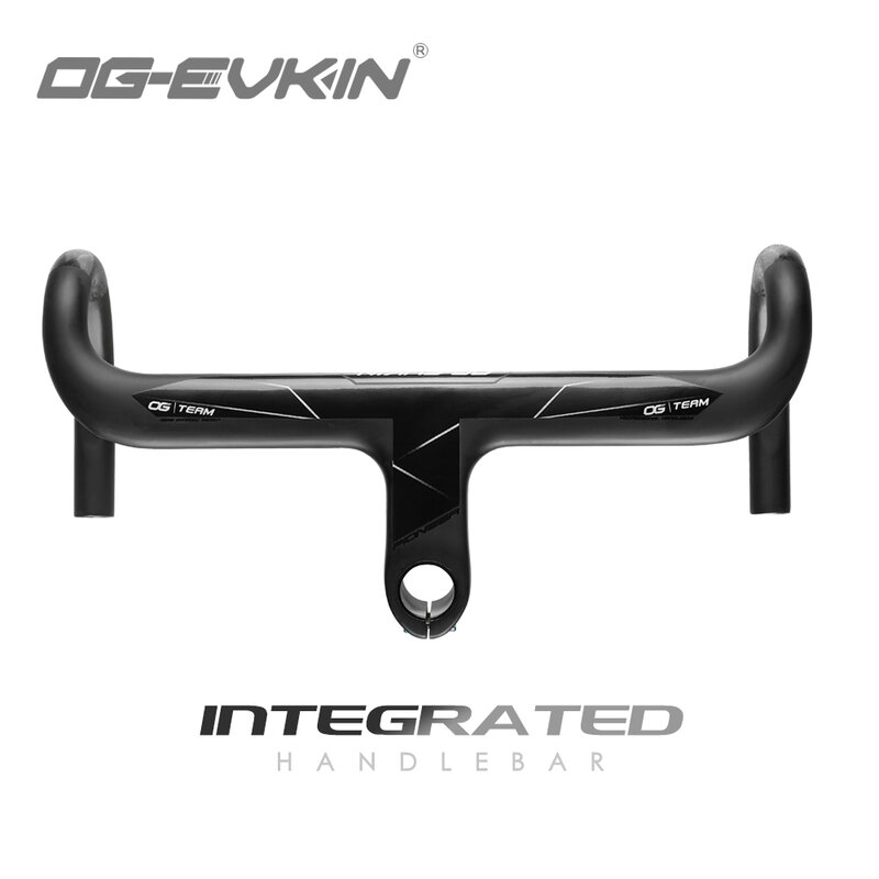Manillar integrado de carbono OG-EVKIN para bicicleta de carretera, HB-1300, OD2, 28,6/31,8mm