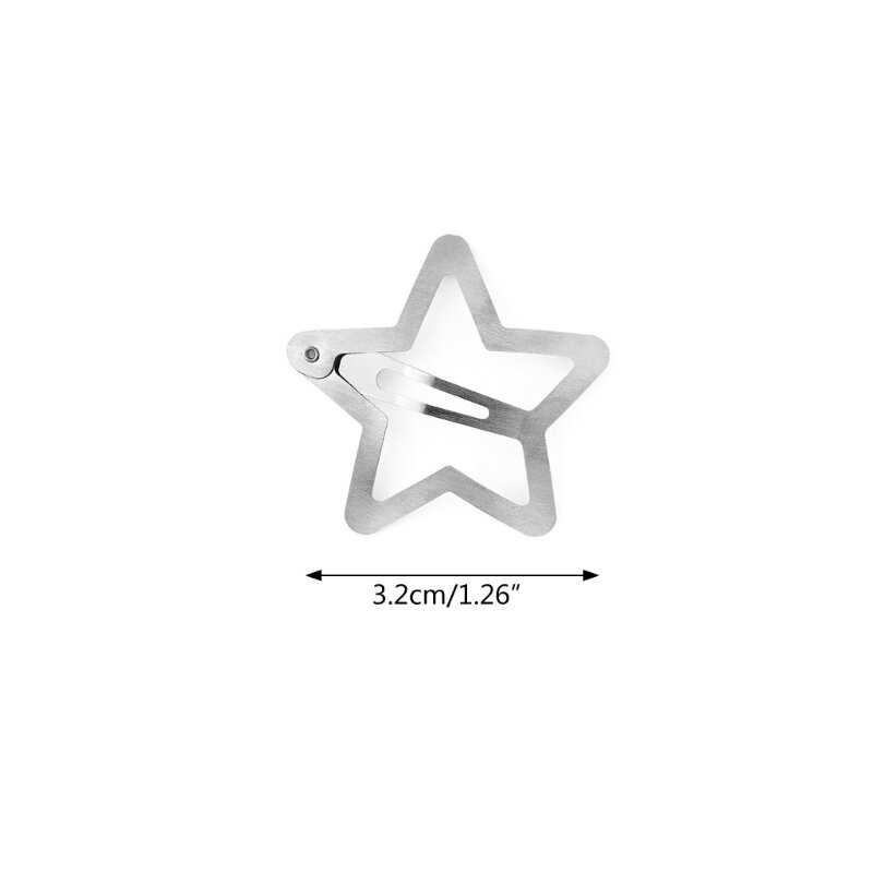 Y2k 90s Aesthetic Metal Star Hairpin for Woman Sweet Charm Hair Clip