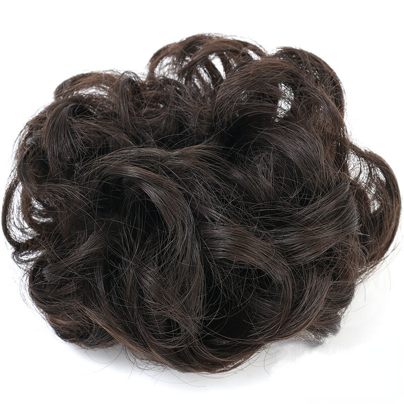 Синтетический пучок волос, кудрявые прямые волосы, пучок волос, резинки для волос, эластичная лента для волос для женщин, объемная бахрома, поддельная
