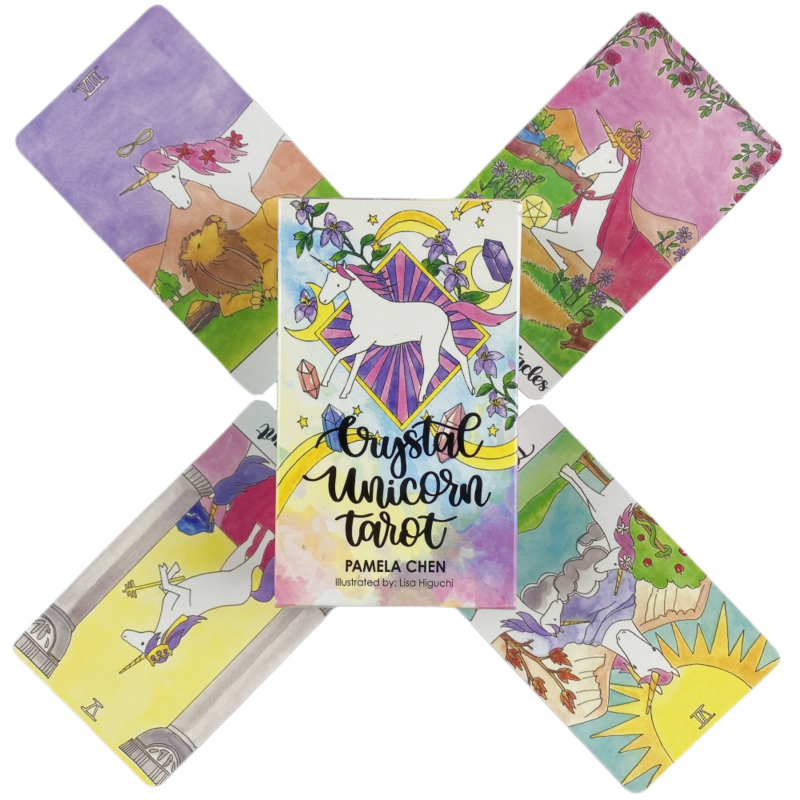 Cartas de Tarot de unicornio de cristal, baraja A 78, oráculo, visión en inglés, edición de adivinación, juegos de Borad