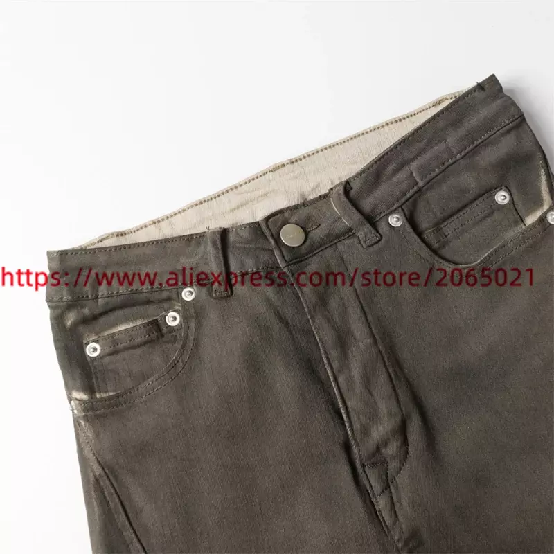 Brown Batik Patchwork Pants Jeans 1:1 High Quality Men Women Washed Joggers Trousers