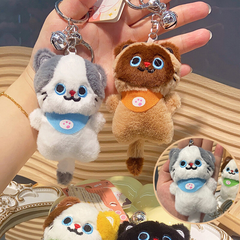 Cartoon Plush Cat Doll Toys Cute Soft Stuffed Animal Pendant Keychain Lovely Bag Decoration For Kid Birthday Gifts