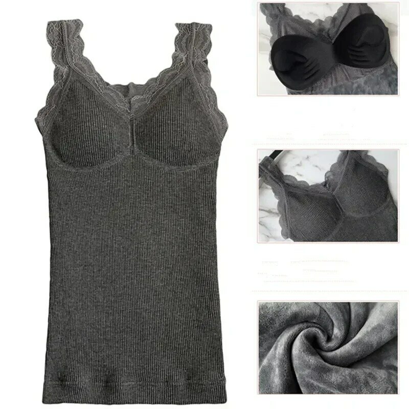 Lingerie Undershirt Thermo Warm Thermal Top Inner Wear Vest Clothing Shirt Winter Intimate Lace Underwear