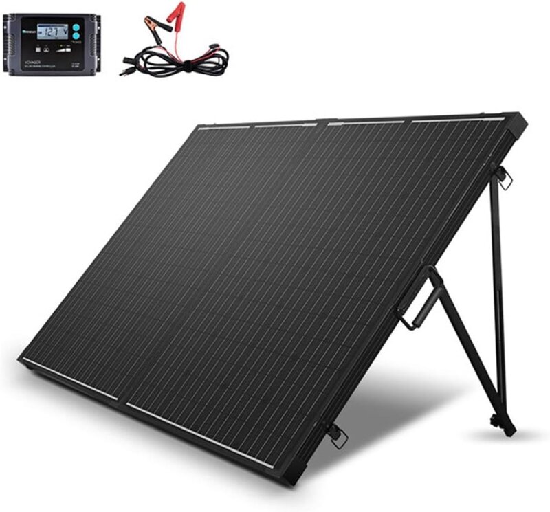 Painel solar portátil, Controlador impermeável do carregador 20A, Mala dobrável do painel solar, 200 watts 12 volts 100W