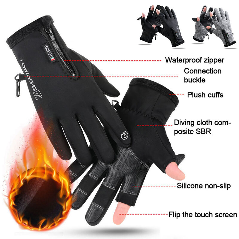 KoKossi-guantes de forro polar para hombre y mujer, manoplas de nieve impermeables, antideslizantes, para esquí y ciclismo, para invierno