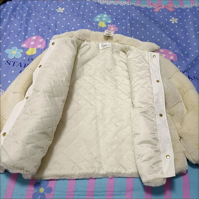Abrigo de manga larga con solapa de un solo pecho, chaqueta de piel sintética gruesa de Color sólido, Tops informales que combinan con todo, moda coreana, Otoño e Invierno