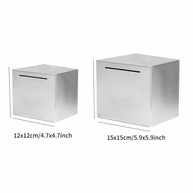 Safe Saving Hard Gift Can Only Save Paper Money Stainless Steel Desktop Coin Piggy Bank Home Decor Deposit Box Lover For Adults