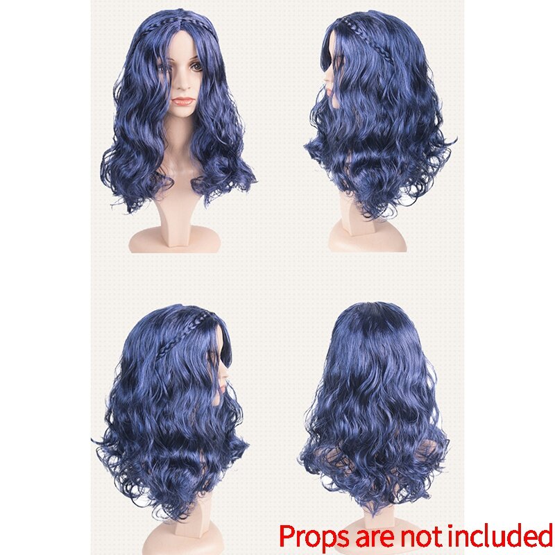 Peruca de cabelo preto longo feminino, Trajes Cosplay, Cabelo