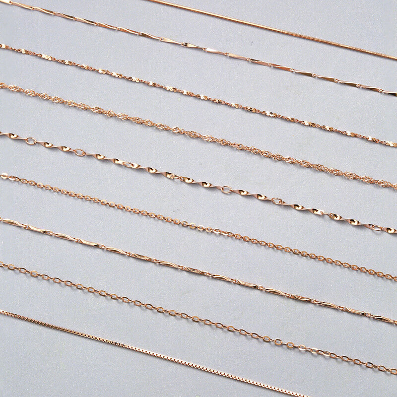 Trustdavis-collier en argent Sterling 925 véritable, boîte de perles serpent ondulé, chaîne 40/45cm, collier pour femme, collier bijoux DC25