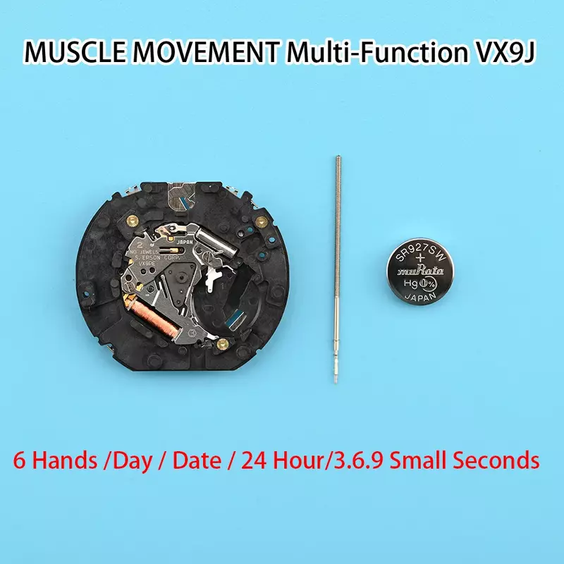 การเคลื่อนไหว VX9J Epson VX9 VX9JE มัลติฟังก์ชั่นชุด6มือ3.6.9วินาทีเล็กๆขนาด: 12 3/4 ''วัน/วัน/24ชั่วโมง