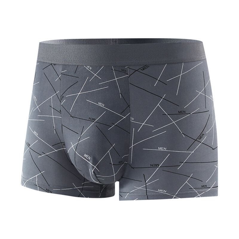 Mens Boxer Shorts Soft U Convex Pouch Underwear Plus Size Boxer Briefs Underpants Fashion Printed Arrow Panties Homewear