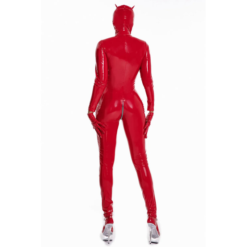 Kattenvrouw Cosplay Pak Rits Open Kruis Wetlook Leren Jumpuit Spelen Erotische Vrouwen Bodysuit Fetish Dragen Sexy Kostuums