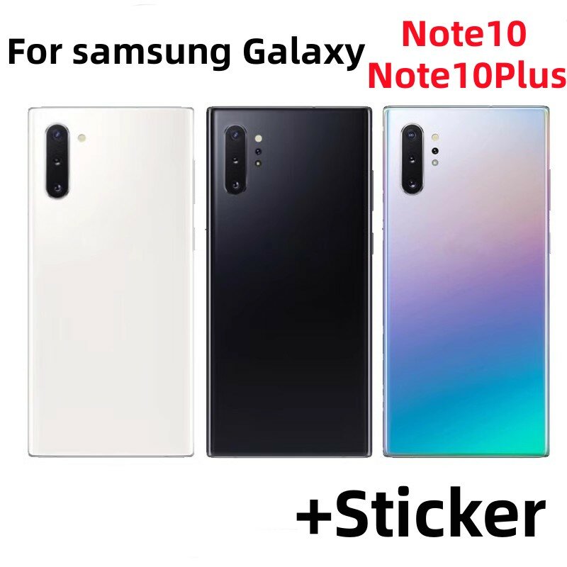 Samsung Galaxy Note 10,n970f,note 10plus,n975f,note 10用の交換用ガラスバックカバー,バッテリーカバー