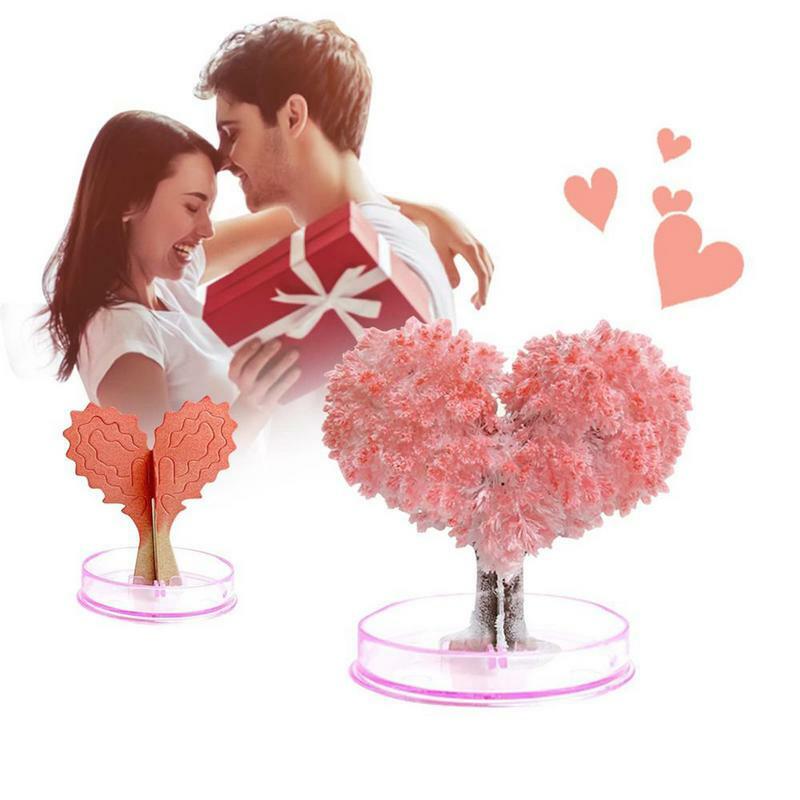 Magic Growing Tree Paper Crystal Trees Heart-Shaped Tree Flowering Magic Growth Tree Crafts Heart-Shaped Tree Flowering Magic