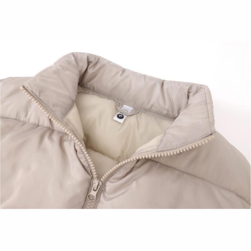Abrigo de invierno con logotipo personalizado, chaleco grueso a prueba de viento, cuello levantado, bricolaje, Chaqueta de algodón sin mangas, estampado de marca de empresa