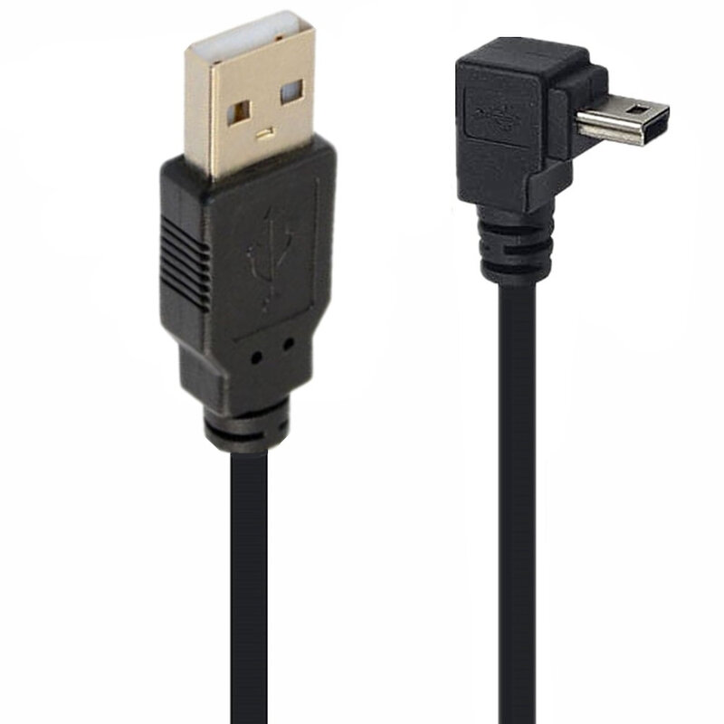 USB 2.0 수-미니 USB 상향 좌우 각도 90 도 케이블, 카메라 MP4 태블릿 휴대폰 충전 데이터, 0.25m, 0.5m, 1.5m, 3m